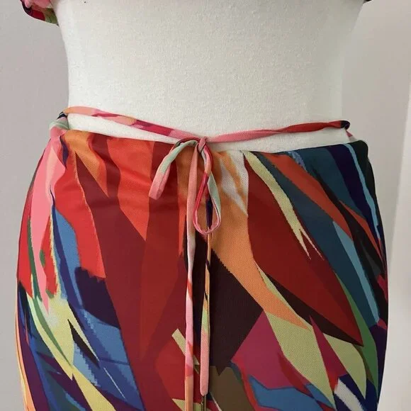 Blanc Clothingsexy mesh bodycon mini dress size large open back & sides stretch - Picture 8 of 11